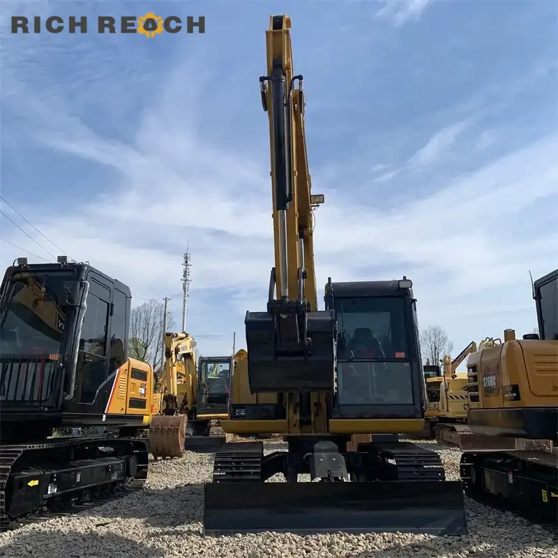 Rear engine grille and cooling vents of used Sany 60C mini excavator, low hour unit