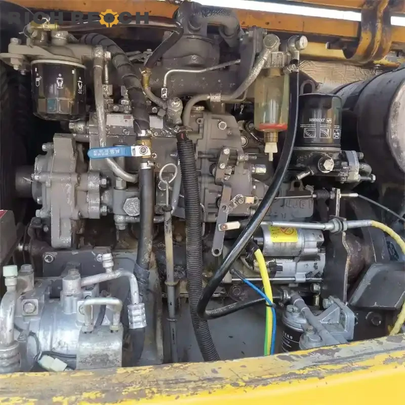 Left side view of a used Sany 75C-9 mini excavator for sale with rubber track option – powerful and well-maintained