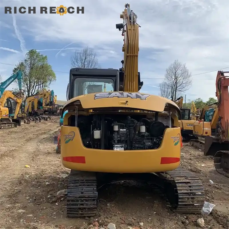Used Sany 75C Pro excavator front three-quarter view – excellent condition, priced in USD