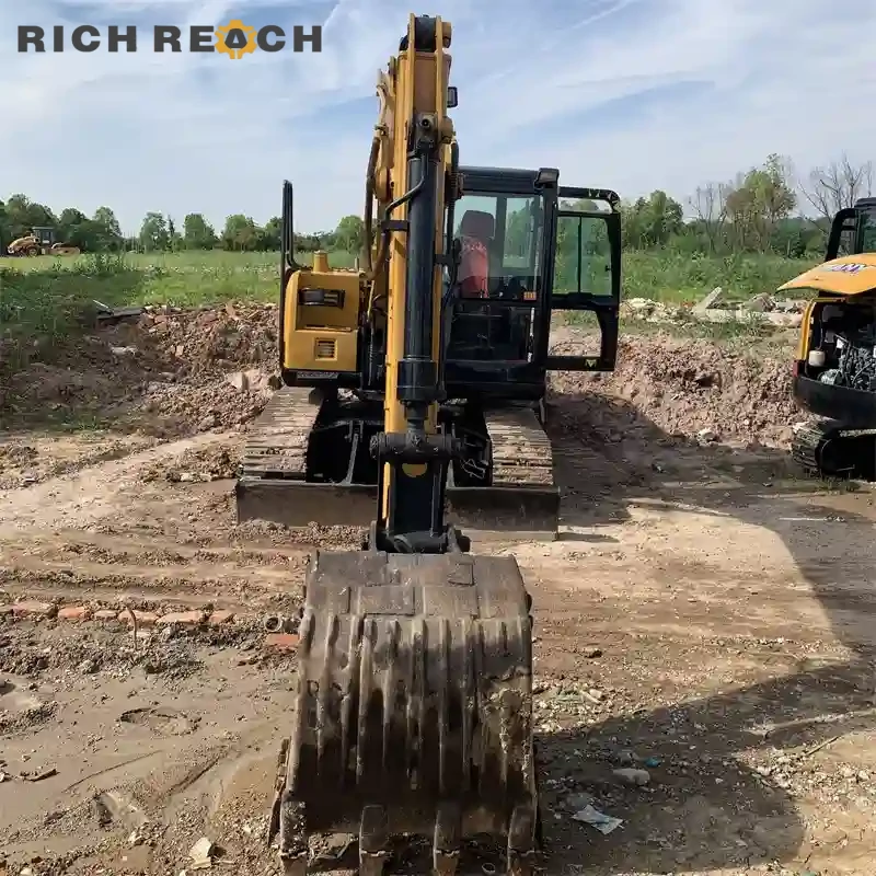 Front three-quarter view of a used Sany 95C Pro excavator, low hours, priced in USD