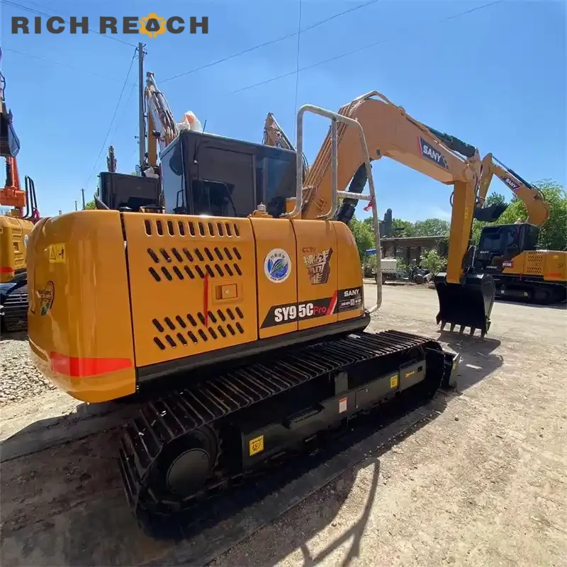 Used Sany 95C Pro excavator loading material into a dump truck, high productivity