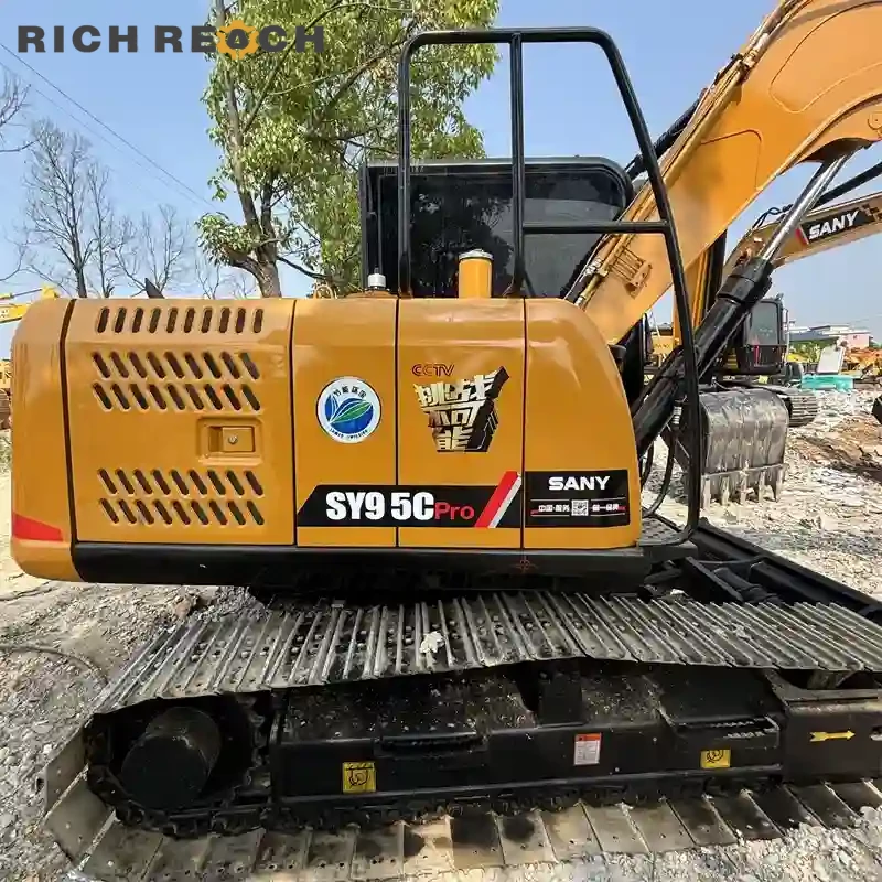 Used Sany 95C Pro excavator ripping limestone rock with high digging force