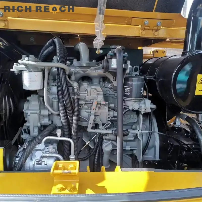 Undercarriage and tracks of a used Sany 95C crawler excavator with low hours, for sale at competitive USD price - Richreach
