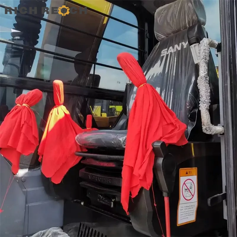 Counterweight lifting hooks of a used Sany 95C crawler excavator – heavy-duty, low-hour machine for sale, worldwide delivery