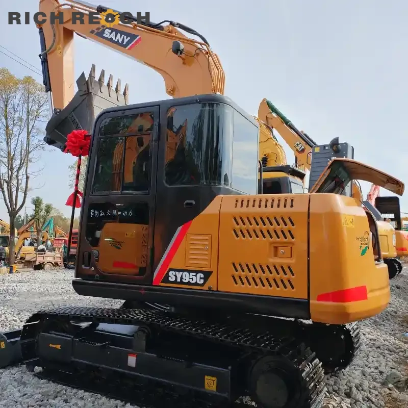 Rear counterweight of a used Sany 95C crawler excavator – balanced design, low hours, for sale at competitive USD price