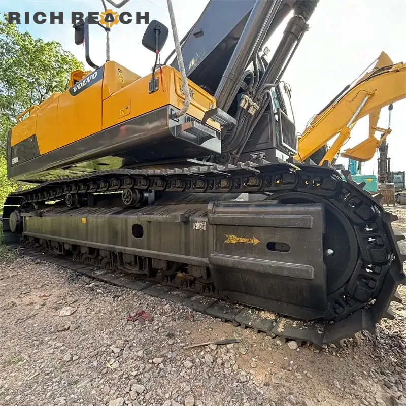 Cab with rear camera – used Volvo 480DL long undercarriage excavator USD sale