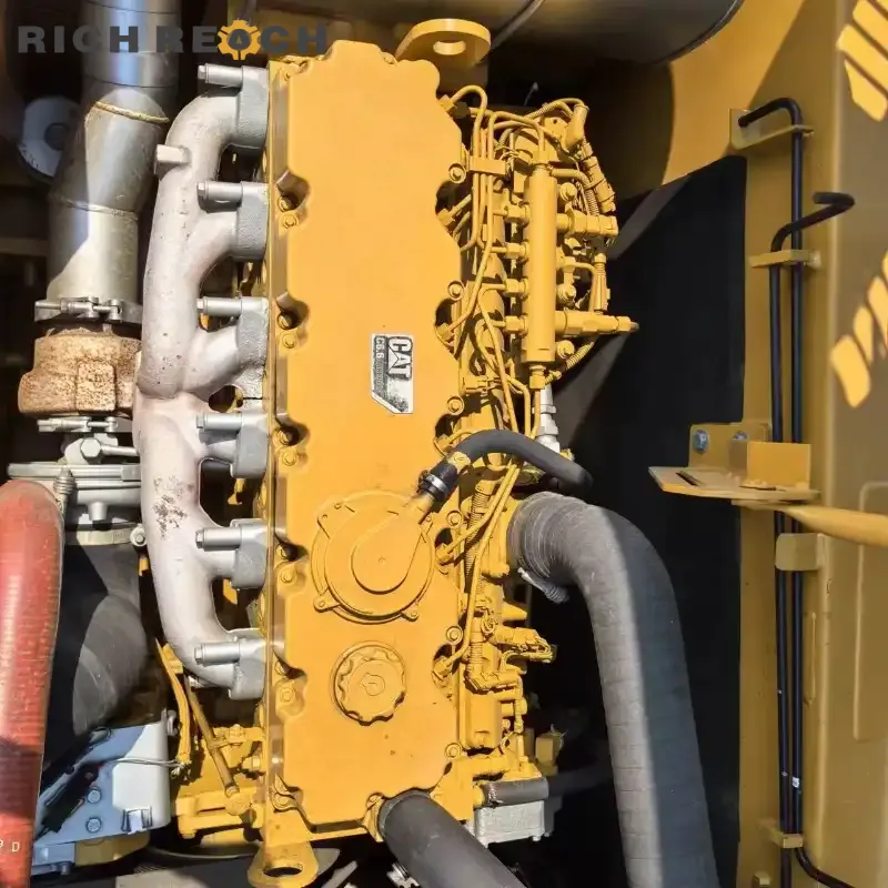 Front view of used Cat 320D2 excavator with heavy boom and beast performance