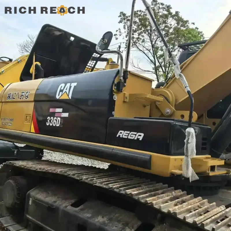 Operator seat with safety belt in CAT 336D2 used beast excavator