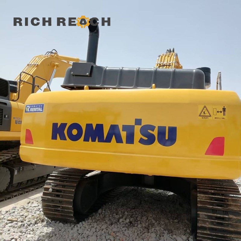 Cab interior and monitor of a used Komatsu PC360 excavator – operator comfort and controls, price on request
