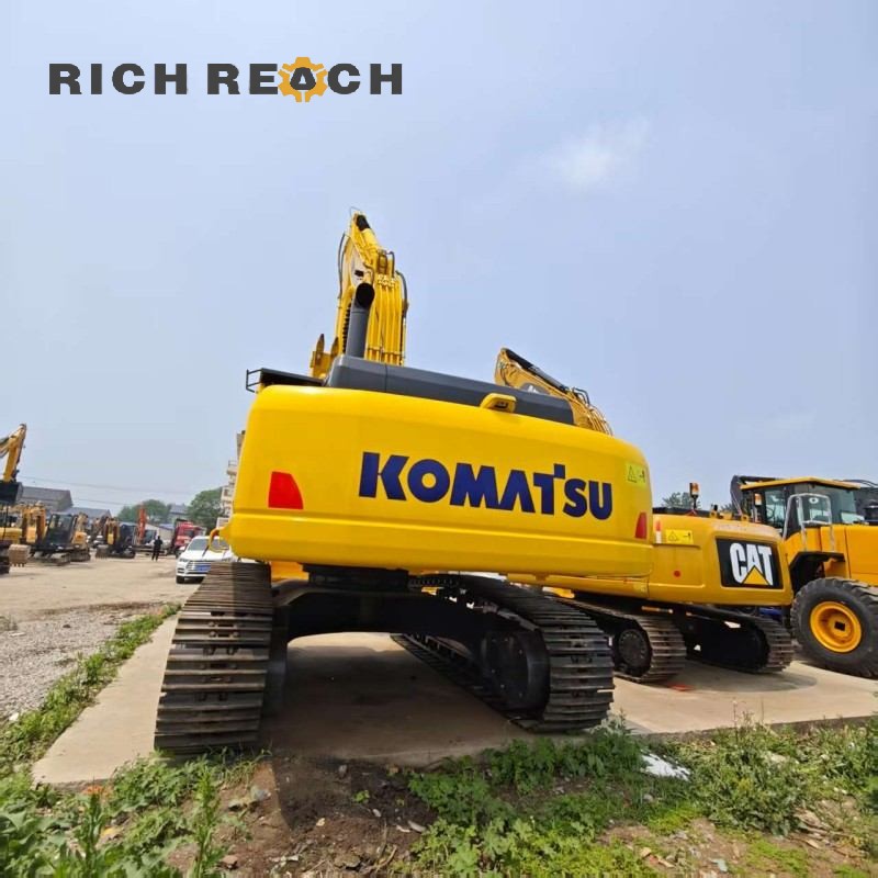 Cab interior of a 2017 Komatsu PC400‑8 excavator with 2,300 hours, priced at $45,833