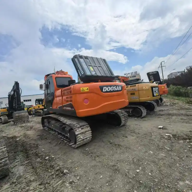 Operator cab and boom of a used DX225LC-9 excavator with limited time sale