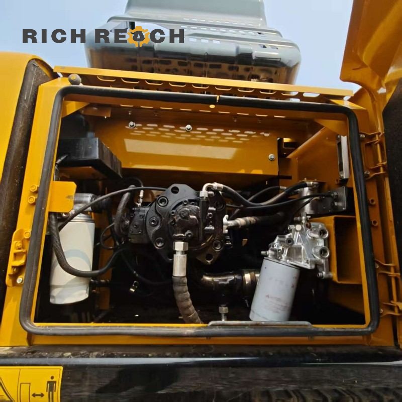 Engine compartment of a 2023 SANY 215C excavator, low hours, priced at $30,556