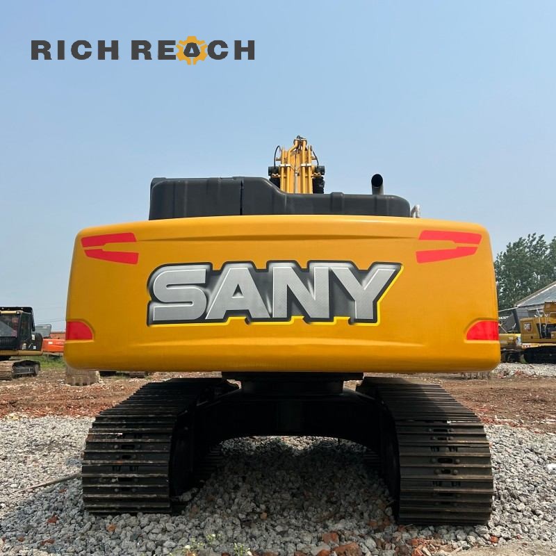 Engine compartment and main pump of a 2023 SANY 215C excavator, low hours, $30,556