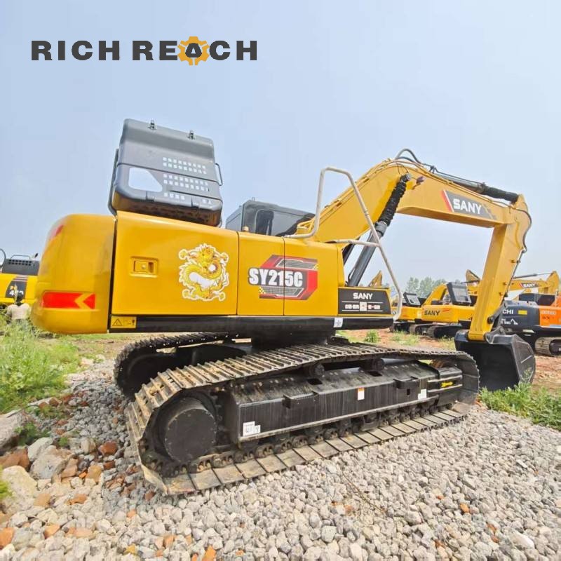 Cab interior and original monitor of a 2023 SANY 215C excavator, low hours, $30,556