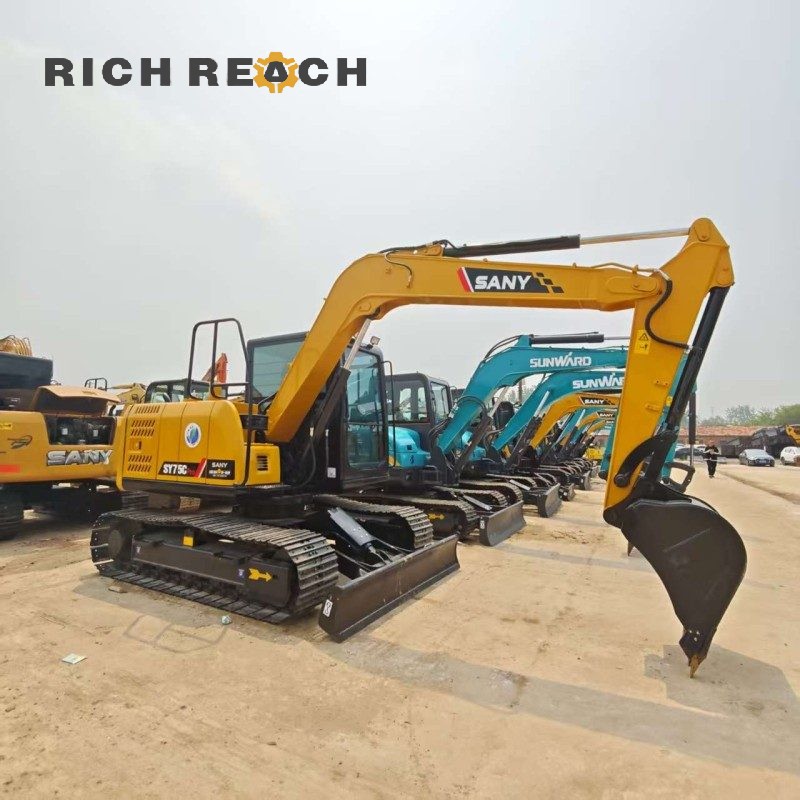 Engine compartment and components of a used SANY 75C Pro excavator, fuel-efficient powerplant, price in USD on request