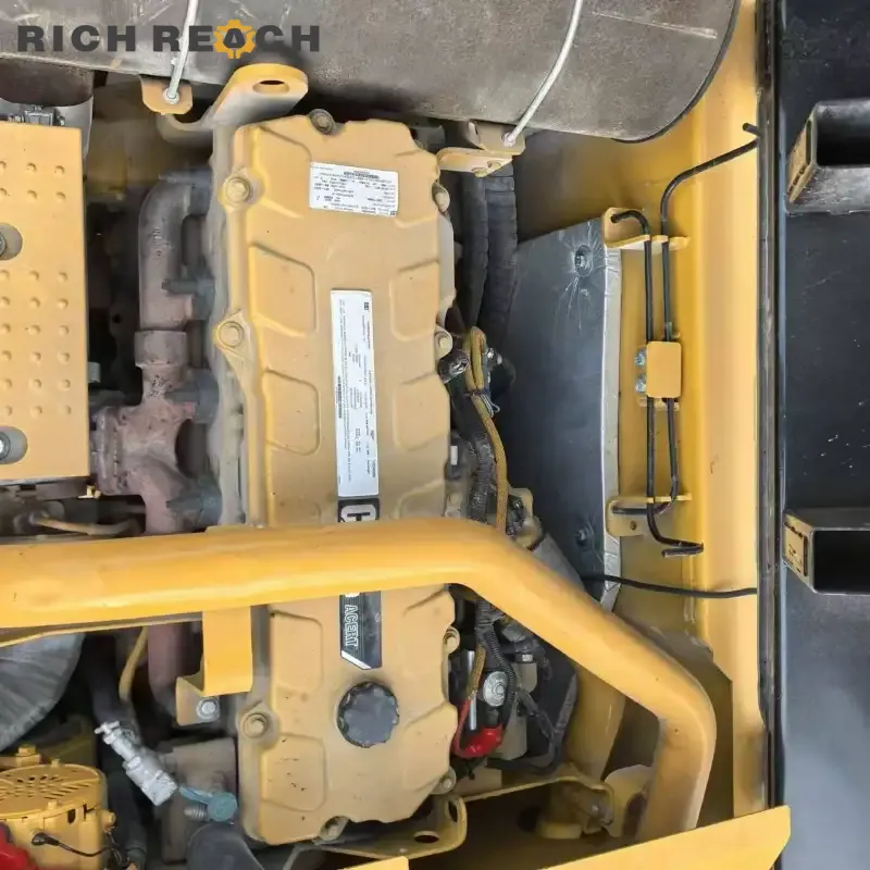 Control panel and joysticks of used 336D2 CAT beast excavator for smooth operation