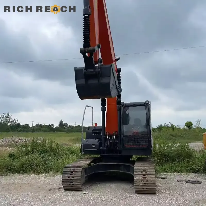 Engine compartment on used Hitachi 240 excavator – just listed, well maintained