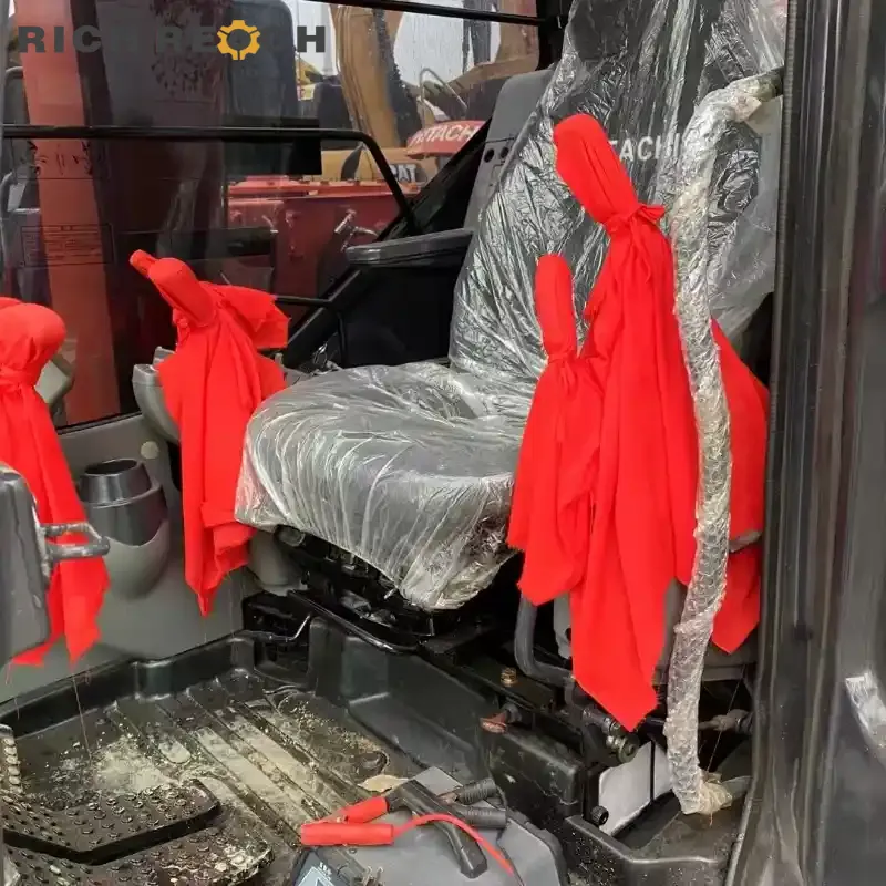 Used Hitachi 60 excavator in working position – demonstrating full range of motion, low hours, ready to work