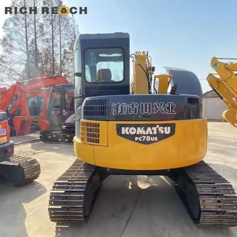 Digging demonstration of used Komatsu PC78 excavator – powerful hydraulic force