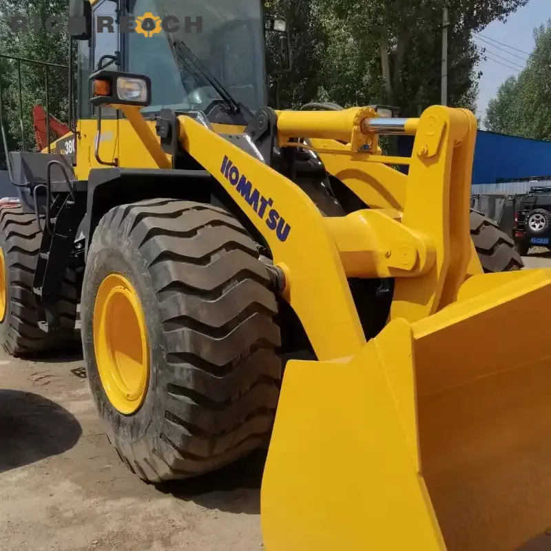 WA380-6 backhoe loader operating cab interior – controls and visibility for used Komatsu wheel loader
